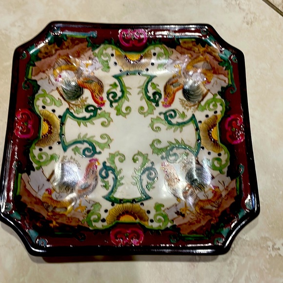 Vintage Hua Ping Tang Zhi Chinese Hand Painted Decorative Plate Rooster Design - Picture 1 of 4